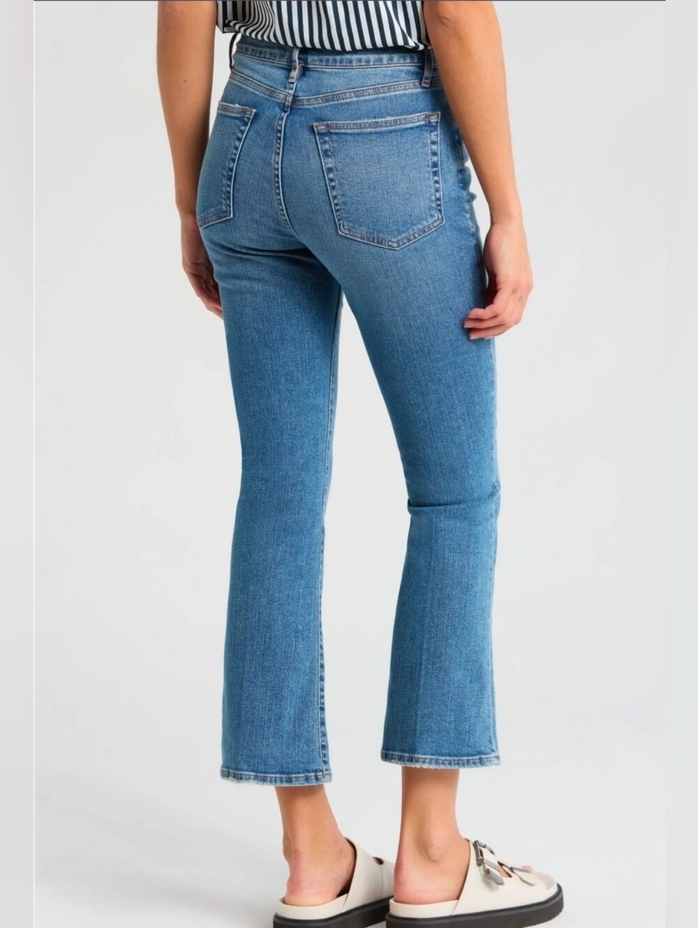 Frame Denim Women's Jeans Size 29 Blue Bixby High Rise Crop Mini Bootcut - Picture 3 of 13